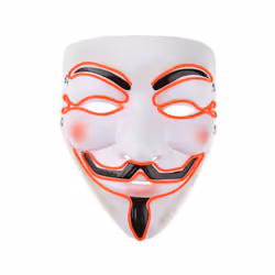 Halloween Mask Cute Cat Fox  EL Wire Mask Flashing Cosplay LED neon Costume - Red
