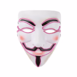 Halloween Mask Cute Cat Fox EL Wire Mask Flashing Cosplay LED neon Costume - Purple