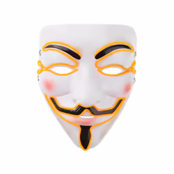 Halloween Mask Cute Cat Fox EL Wire Mask Flashing Cosplay LED neon Costume - Yellow