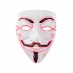 Halloween Mask Cute Cat Fox EL Wire Mask Flashing Cosplay LED neon Costume - Pink