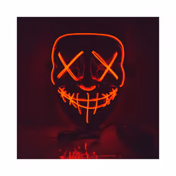 Halloween Mask Cute Cat Fox EL Wire Mask Flashing Cosplay LED neon Costume - Black Red