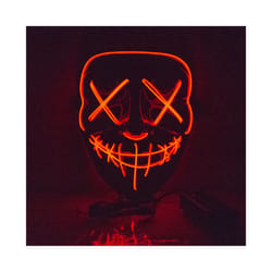 Halloween Mask Cute Cat Fox  EL Wire Mask Flashing Cosplay LED neon Costume - Black Red