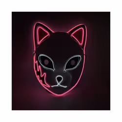 Halloween Mask Cute Cat Fox  EL Wire Mask Flashing Cosplay LED neon Costume - Cat PW