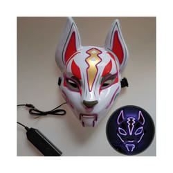Halloween Mask Cute Cat Fox  EL Wire Mask Flashing Cosplay LED neon Costume - Fox purple
