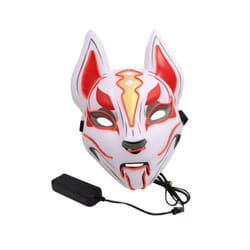 Halloween Mask Cute Cat Fox  EL Wire Mask Flashing Cosplay LED neon Costume - Fox Red