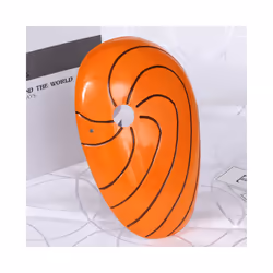 Japanese Anime Cosplay Costume Plastic Mask for Akatsuki Obito Madara - Red orange