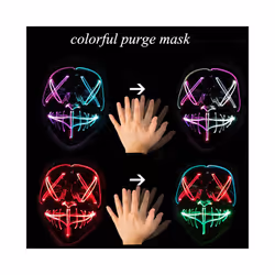 Luminous  Led Purge Mask Halloween Cosplay Costume Nightclub Masquerade - colorful purge mask