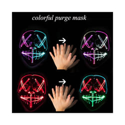 Luminous  Led Purge Mask Halloween Cosplay Costume Nightclub Masquerade - colorful purge mask