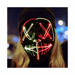 Luminous  Led Purge Mask Halloween Cosplay Costume Nightclub Masquerade - colorful purge mask
