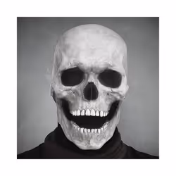 Halloween Mask Movable Jaw Full Head Skull Mask Halloween Decoration Horror - WHITE MASK