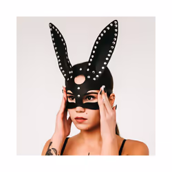 Cosplay Women Leather Mask Sexy Toy Bunny Ears Punk Gothic Style Half - EM-027