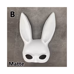 9 Styles Halloween Rabbit Ears Half Mask Bright Matte Bunny Cosplay Party - 1B