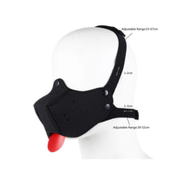 10 Colour Adjustable Fashion Cosplay Latex Rubber Padded Dog Fetish Mask - Black