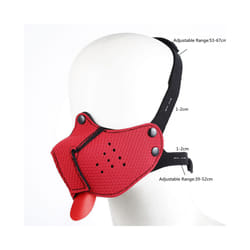 10 Colour Adjustable Fashion Cosplay Latex Rubber Padded Dog Fetish Mask - Red