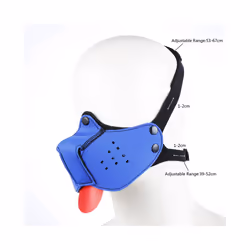 10 Colour Adjustable Fashion Cosplay Latex Rubber Padded Dog Fetish Mask - Blue