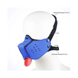 10 Colour Adjustable Fashion Cosplay Latex Rubber Padded Dog Fetish Mask - Blue