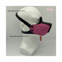 10 Colour Adjustable Fashion Cosplay Latex Rubber Padded Dog Fetish Mask - Black Pink