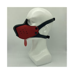 10 Colour Adjustable Fashion Cosplay Latex Rubber Padded Dog Fetish Mask - Black Red