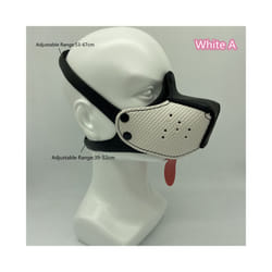 10 Colour Adjustable Fashion Cosplay Latex Rubber Padded Dog Fetish Mask - Black White1