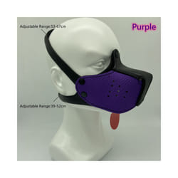 10 Colour Adjustable Fashion Cosplay Latex Rubber Padded Dog Fetish Mask - Black Purple