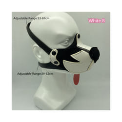 10 Colour Adjustable Fashion Cosplay Latex Rubber Padded Dog Fetish Mask - Black White2