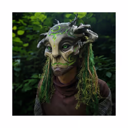 Halloween Green Man Elf Old Man Latex Mask Forest Spirit Elf Mask with - A No Light