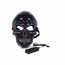 20 Colors Halloween LED Mask DJ Party Light Up Masks Glow In Dark Scary - 4