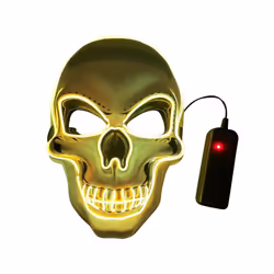 20 Colors Halloween LED Mask DJ Party Light Up Masks Glow In Dark Scary - 20