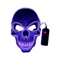 20 Colors Halloween LED Mask DJ Party Light Up Masks Glow In Dark Scary - 17