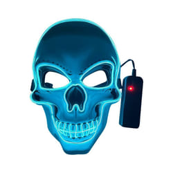 20 Colors Halloween LED Mask DJ Party Light Up Masks Glow In Dark Scary - 15