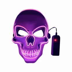 20 Colors Halloween LED Mask DJ Party Light Up Masks Glow In Dark Scary - 13