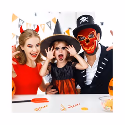 20 Colors Halloween LED Mask DJ Party Light Up Masks Glow In Dark Scary - 13
