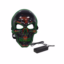20 Colors Halloween LED Mask DJ Party Light Up Masks Glow In Dark Scary - 2