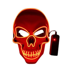 20 Colors Halloween LED Mask DJ Party Light Up Masks Glow In Dark Scary - 18