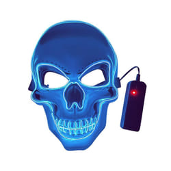 20 Colors Halloween LED Mask DJ Party Light Up Masks Glow In Dark Scary - 14