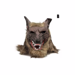 Scary Wolf Latex Mask Realistic and Fierce Werewolf Carnival Headgear - Wolf Head B