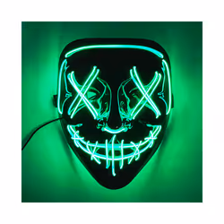 Neon Light LED Mask LED Halloween Scary Mask Cosplay Party Masque Masquerade - Green