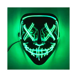 Neon Light LED Mask LED Halloween Scary Mask Cosplay Party Masque Masquerade - Green
