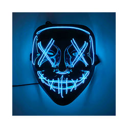 Neon Light LED Mask LED Halloween Scary Mask Cosplay Party Masque Masquerade - Blue