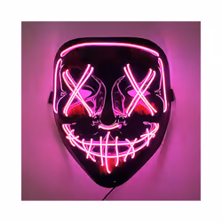 Neon Light LED Mask LED Halloween Scary Mask Cosplay Party Masque Masquerade - Pink