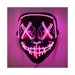 Neon Light LED Mask LED Halloween Scary Mask Cosplay Party Masque Masquerade - Pink