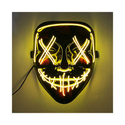 Neon Light LED Mask LED Halloween Scary Mask Cosplay Party Masque Masquerade - Yellow