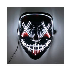 Neon Light LED Mask LED Halloween Scary Mask Cosplay Party Masque Masquerade - White