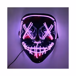 Neon Light LED Mask LED Halloween Scary Mask Cosplay Party Masque Masquerade - Purple