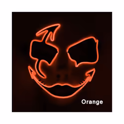 Neon Light LED Mask LED Halloween Scary Mask Cosplay Party Masque Masquerade - Orange 2