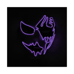 Neon Light LED Mask LED Halloween Scary Mask Cosplay Party Masque Masquerade - Purple 1