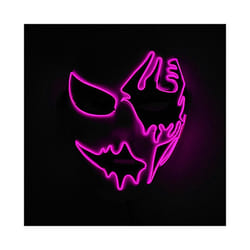 Neon Light LED Mask LED Halloween Scary Mask Cosplay Party Masque Masquerade - Pink 1