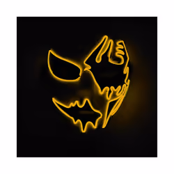 Neon Light LED Mask LED Halloween Scary Mask Cosplay Party Masque Masquerade - Yellow 1