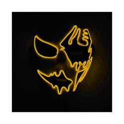 Neon Light LED Mask LED Halloween Scary Mask Cosplay Party Masque Masquerade - Yellow 1