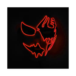 Neon Light LED Mask LED Halloween Scary Mask Cosplay Party Masque Masquerade - Red 1